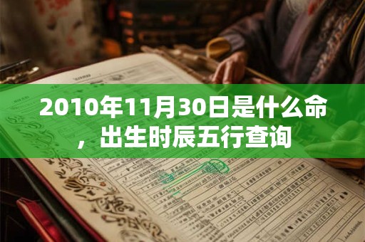 2010年11月30日是什么命，出生时辰五行查询