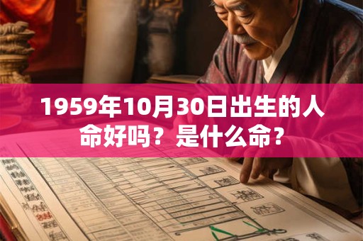 1959年10月30日出生的人命好吗？是什么命？