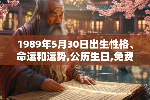 1989年5月30日出生性格、命运和运势,公历生日,免费算命