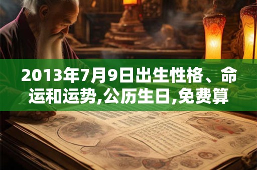 2013年7月9日出生性格、命运和运势,公历生日,免费算命