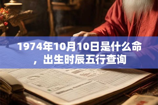 1974年10月10日是什么命，出生时辰五行查询
