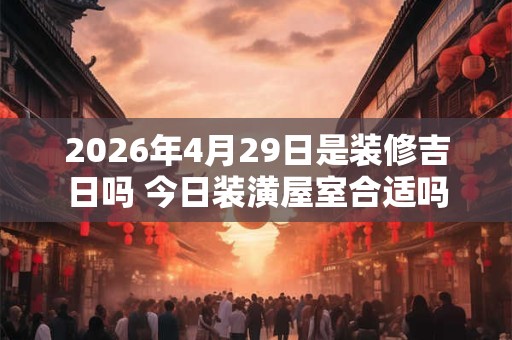 2026年4月29日是装修吉日吗 今日装潢屋室合适吗