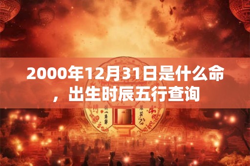 2000年12月31日是什么命，出生时辰五行查询