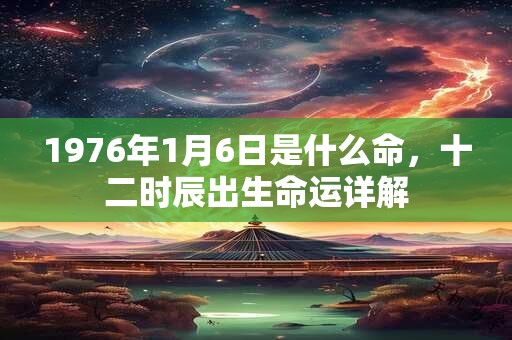 1976年1月6日是什么命，十二时辰出生命运详解