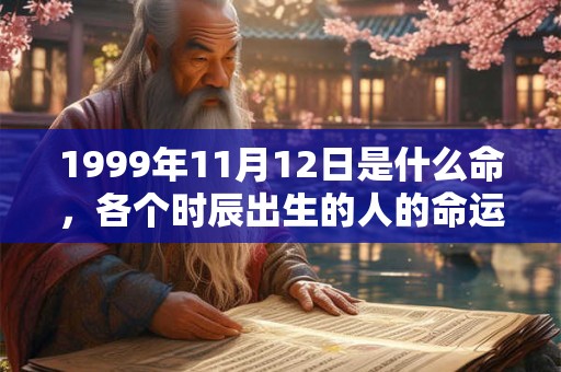 1999年11月12日是什么命，各个时辰出生的人的命运