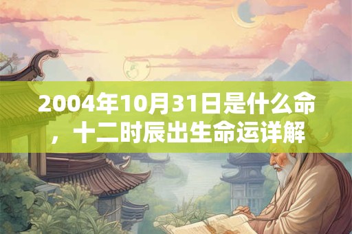 2004年10月31日是什么命，十二时辰出生命运详解