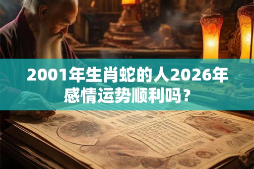 2001年生肖蛇的人2026年感情运势顺利吗？