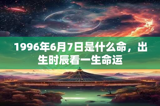 1996年6月7日是什么命，出生时辰看一生命运