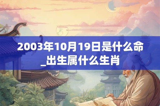 2003年10月19日是什么命_出生属什么生肖