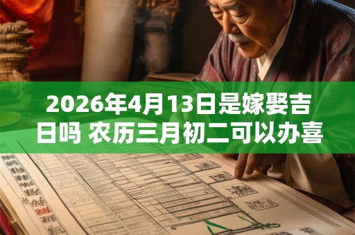 2026年4月13日是嫁娶吉日吗 农历三月初二可以办喜酒吗 2026年4月13日是嫁娶吉日吗 农历三月初二可以办喜酒吗