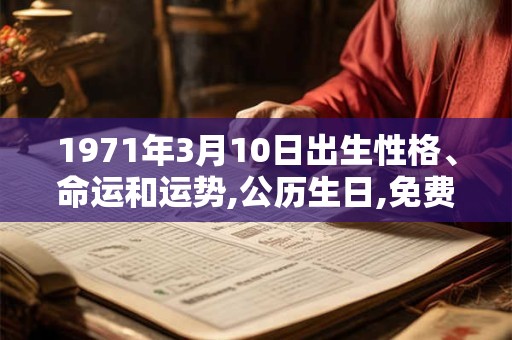 1971年3月10日出生性格、命运和运势,公历生日,免费算命 1971年3月10日出生性格、命运和运势,公历生日,免费算命