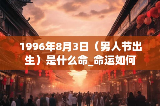 1996年8月3日（男人节出生）是什么命_命运如何