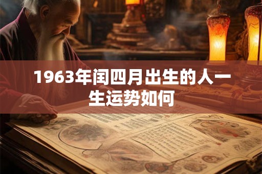 1963年闰四月出生的人一生运势如何