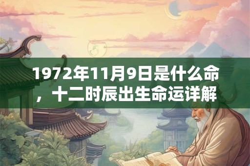 1972年11月9日是什么命，十二时辰出生命运详解