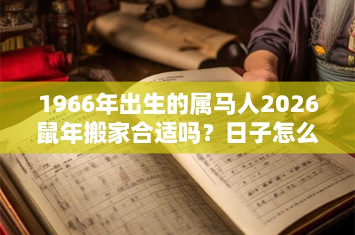 1966年出生的属马人2026鼠年搬家合适吗？日子怎么选？