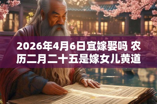 2026年4月6日宜嫁娶吗 农历二月二十五是嫁女儿黄道吉日吗