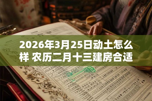 2026年3月25日动土怎么样 农历二月十三建房合适吗