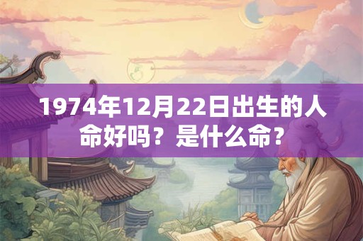 1974年12月22日出生的人命好吗?是什么命? 1974年12月22日出生的人命好吗?是什么命?