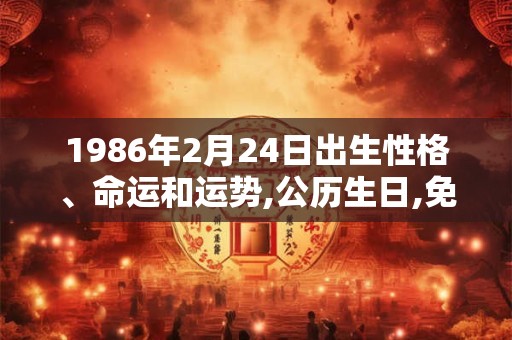 1986年2月24日出生性格、命运和运势,公历生日,免费算命