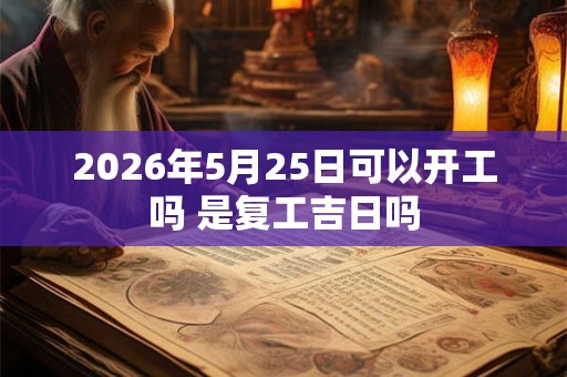 2026年5月25日可以开工吗 是复工吉日吗 2026年5月25日可以开工吗 是复工吉日吗