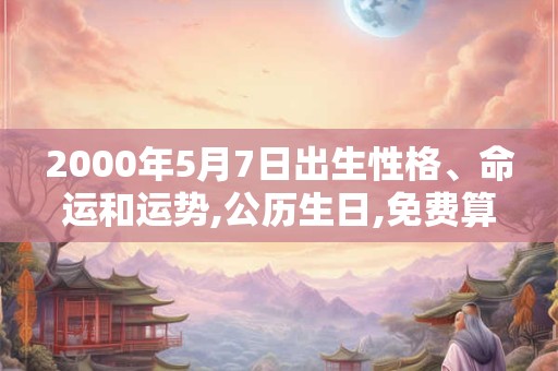 2000年5月7日出生性格、命运和运势,公历生日,免费算命