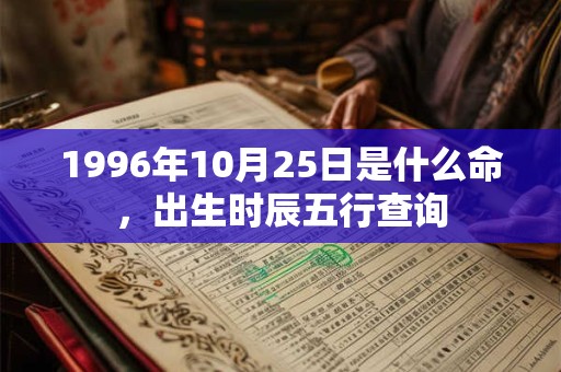1996年10月25日是什么命，出生时辰五行查询
