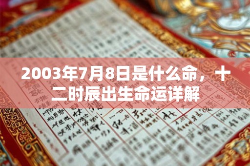 2003年7月8日是什么命，十二时辰出生命运详解