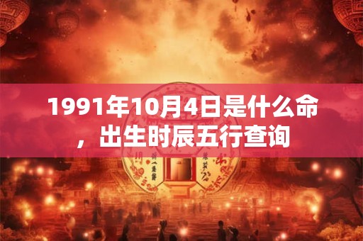 1991年10月4日是什么命,出生时辰五行查询 1991年10月4日是什么命,出生时辰五行查询