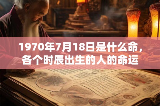 1970年7月18日是什么命，各个时辰出生的人的命运