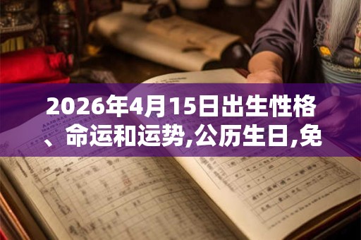 2026年4月15日出生性格、命运和运势,公历生日,免费算命