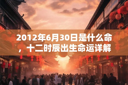 2012年6月30日是什么命，十二时辰出生命运详解