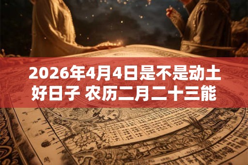 2026年4月4日是不是动土好日子 农历二月二十三能动土吗