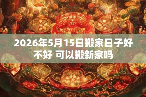 2026年5月15日搬家日子好不好 可以搬新家吗