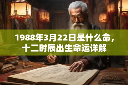 1988年3月22日是什么命,十二时辰出生命运详解 1988年3月22日是什么命,十二时辰出生命运详解