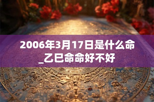 2006年3月17日是什么命_乙巳命命好不好