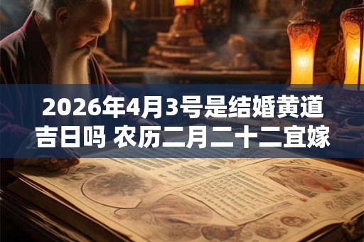 2026年4月3号是结婚黄道吉日吗 农历二月二十二宜嫁娶吗