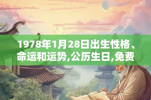 1978年1月28日出生性格、命运和运势,公历生日,免费算命
