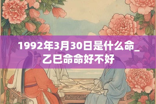 1992年3月30日是什么命_乙巳命命好不好