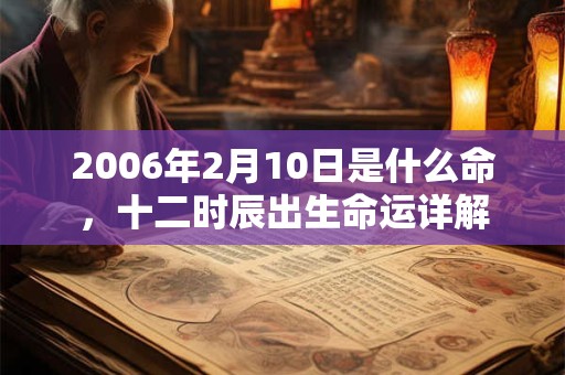 2006年2月10日是什么命，十二时辰出生命运详解