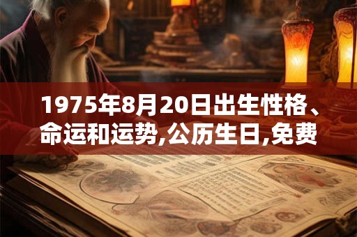 1975年8月20日出生性格、命运和运势,公历生日,免费算命 1975年8月20日出生性格、命运和运势,公历生日,免费算命