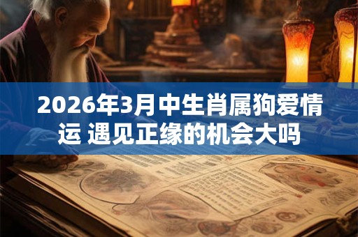 2026年3月中生肖属狗爱情运 遇见正缘的机会大吗