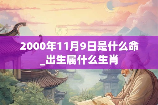 2000年11月9日是什么命_出生属什么生肖 2000年11月9日是什么命_出生属什么生肖