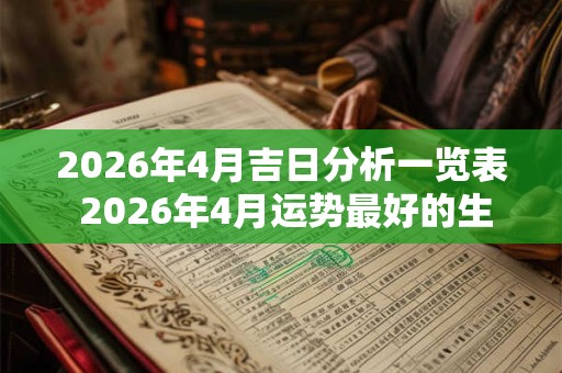 2026年4月吉日分析一览表 2026年4月运势最好的生肖