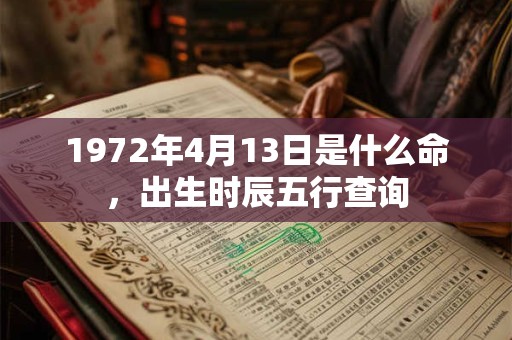 1972年4月13日是什么命，出生时辰五行查询