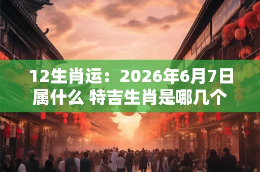 12生肖运:2026年6月7日属什么 特吉生肖是哪几个 12生肖运:2026年6月7日属什么 特吉生肖是哪几个