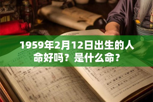 1959年2月12日出生的人命好吗？是什么命？