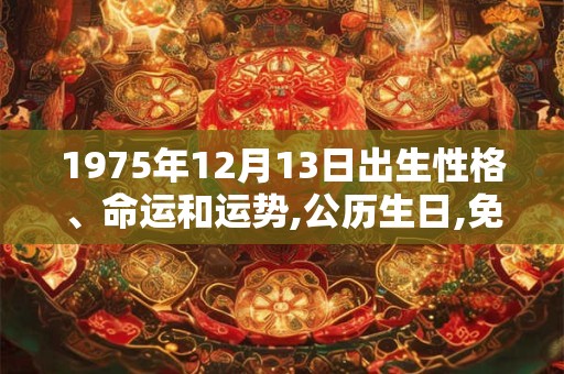 1975年12月13日出生性格、命运和运势,公历生日,免费算命