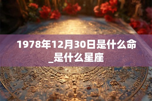 1978年12月30日是什么命_是什么星座