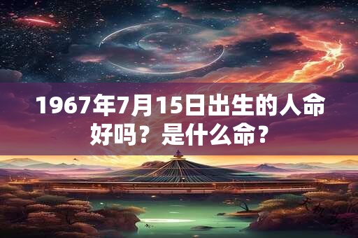 1967年7月15日出生的人命好吗?是什么命? 1967年7月15日出生的人命好吗?是什么命?