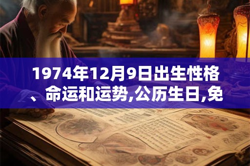 1974年12月9日出生性格、命运和运势,公历生日,免费算命